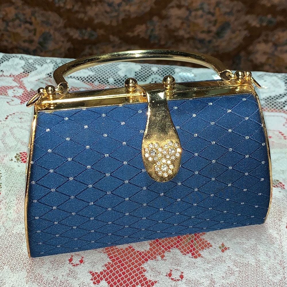 Cute brass and rhinestone purse